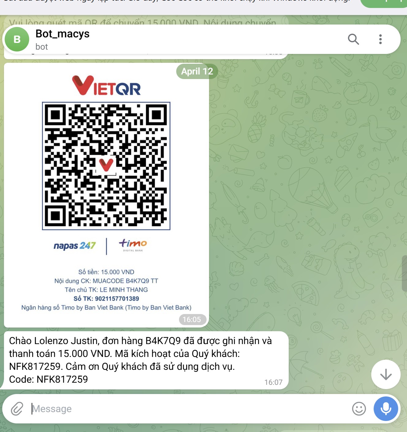 Chatbot mua bán tài nguyên MMO - hình ảnh 3